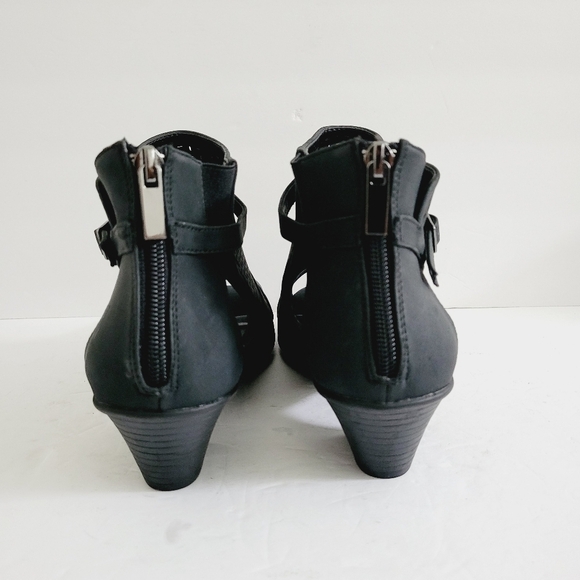 New Easy Street Carrigan Open Toe Bootie Black Size 7,5 - Picture 5 of 8